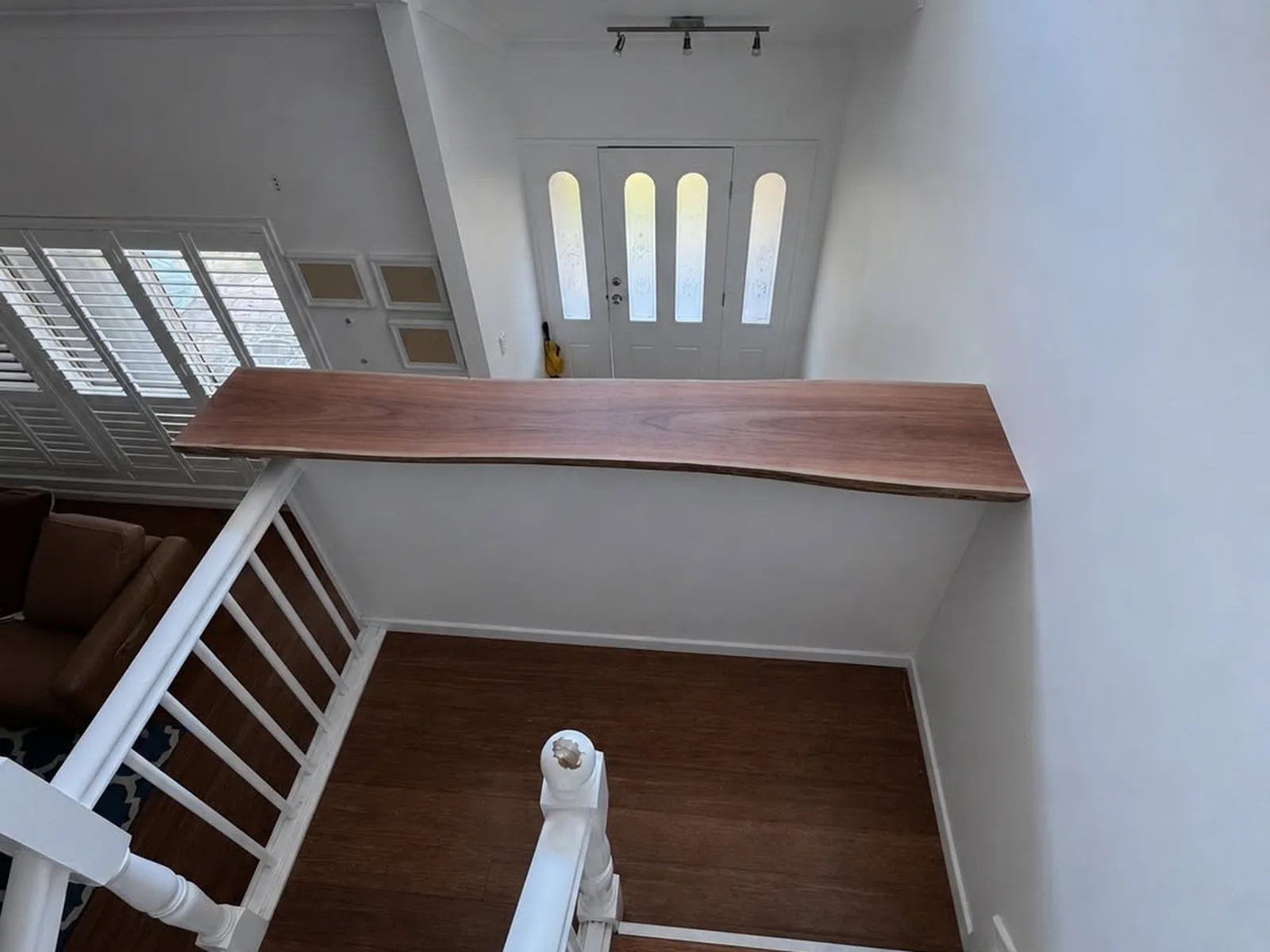 Custom solid timber staircase feature installed in Carina Brisbane home