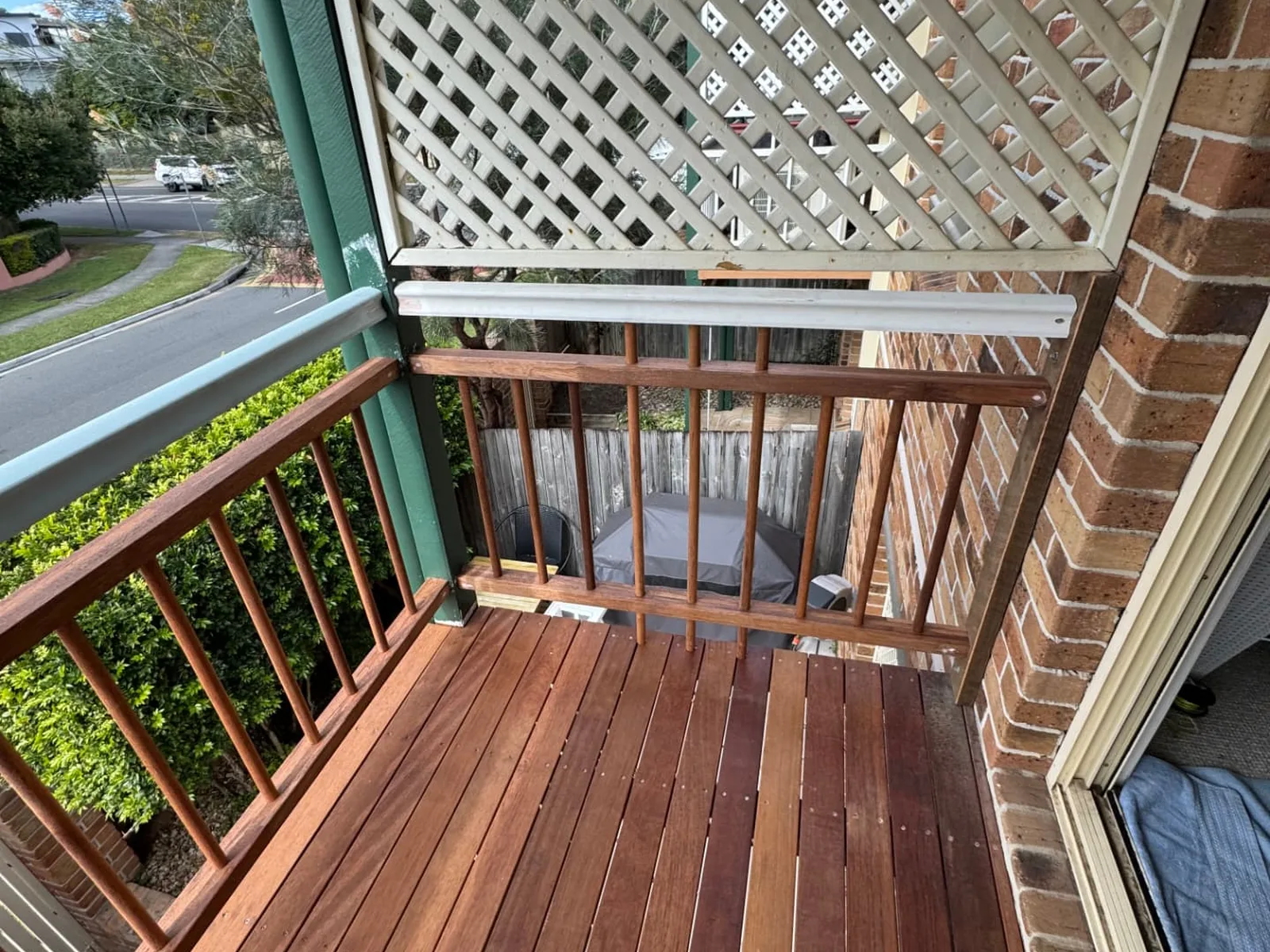 Restored upper-level timber deck in Morningside QLD