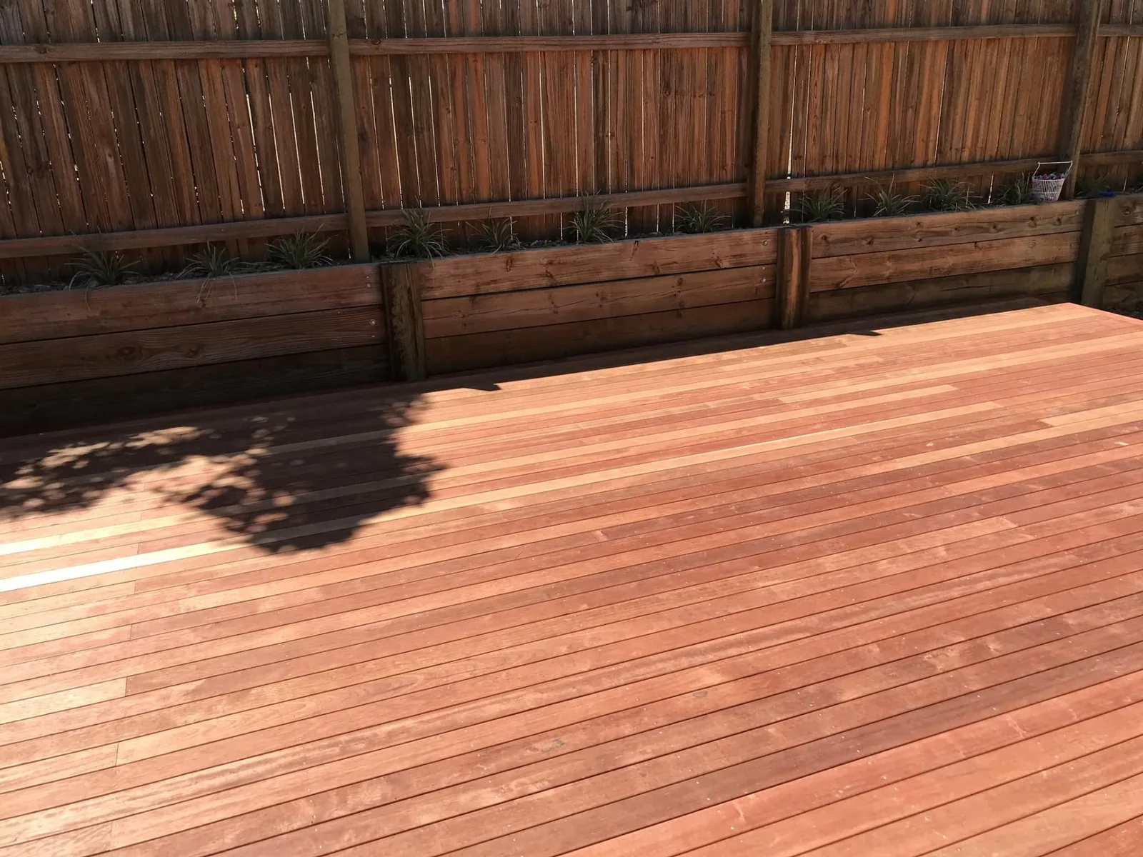Completed timber deck viewed from the rear yard in Parkinson