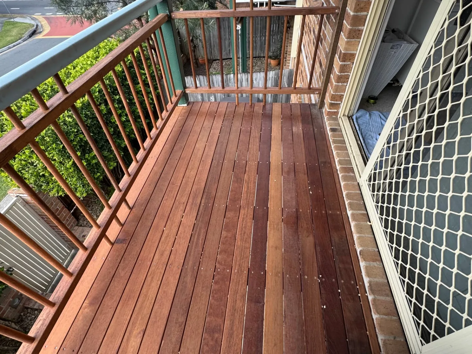 Refreshed timber decking and balustrading in Morningside QLD