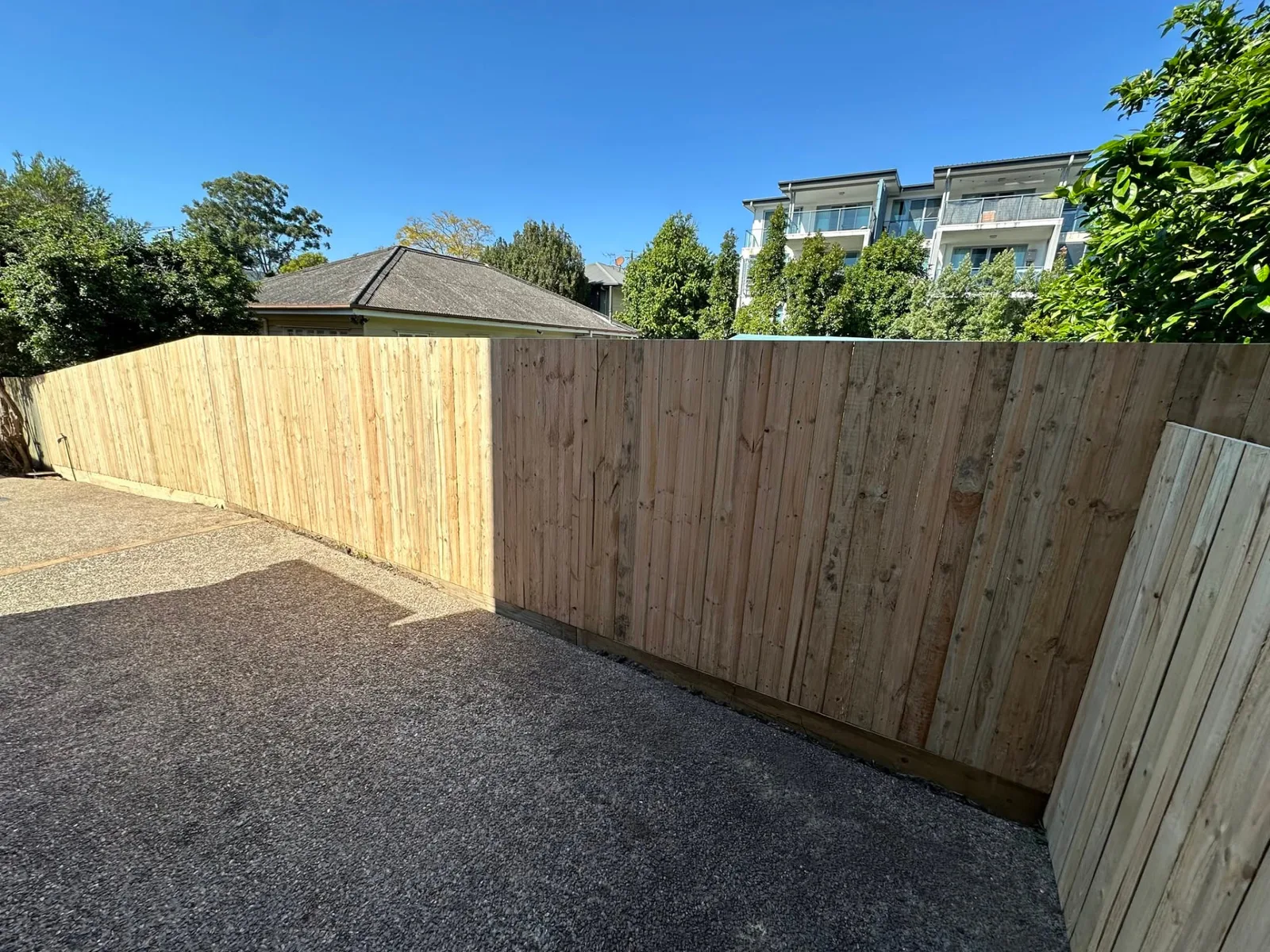 New timber boundary fencing installed in Morningside QLD